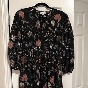 Mille Resort and Travel Black floral patterned dress. Excellent condition.